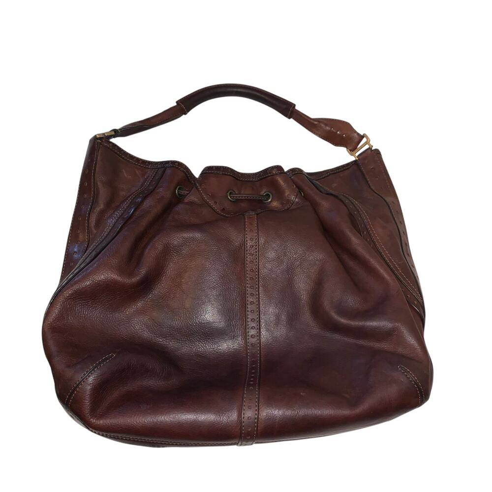 Cole Haan Sierra Laser Cut Brown Purse Bag - Picture 5 of 16